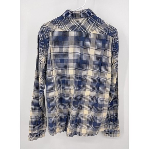 RVCA VA Flannel Shirt Mens S Blue Plaid Button Up Long Sleeve Unisex - Picture 5 of 6